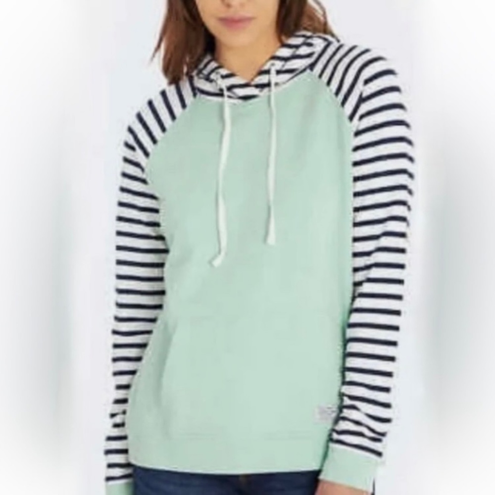 NEW WITH TAGS  Orvis Color Block Hoodie Mint Green Size Small